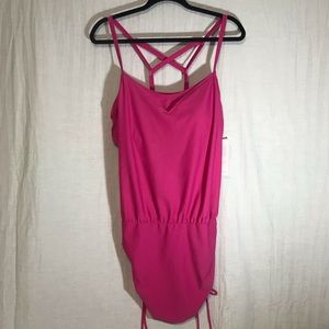 Sol Collective Malibu Pink Solid Tankini/Swimdress